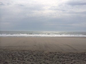 The beach, chocolate and a pen